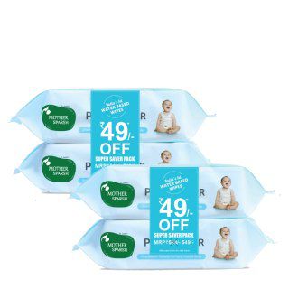 Baby Wipes  (Pack of 4) at Rs.275 + 3 Sample FREE (After Buy 2 Get 1 FREE  offer & 50% GP  Cashback )